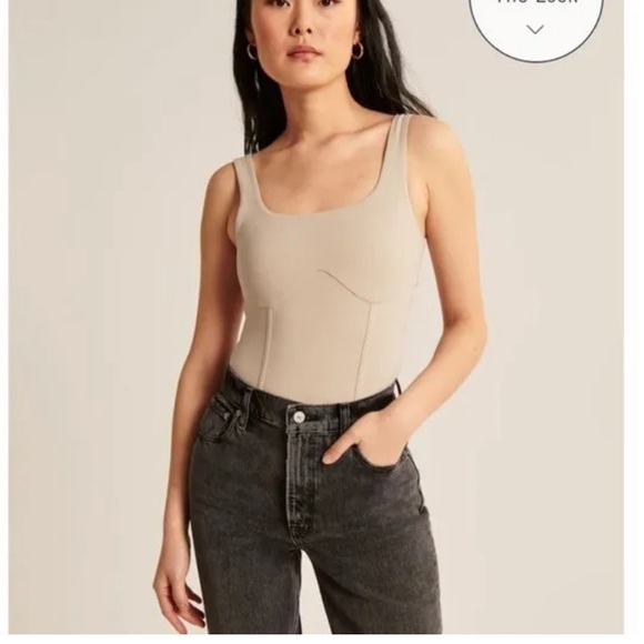 Abercrombie • Tan Soft Corset Style Bodysuit NWOT - Picture 1 of 2